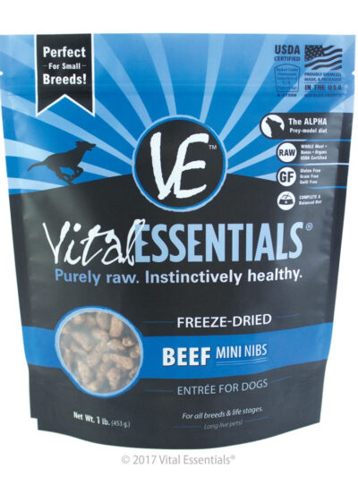 Vital Essentials Freeze Dried Beef Mini Nibs 1 Lb