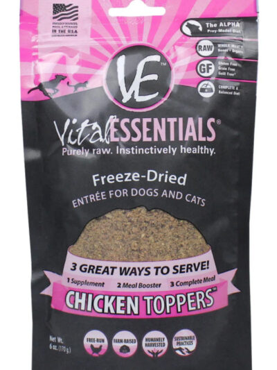 Vital Essentials Freeze Dried Dog And Cat Chicken - Toppers 6oz.