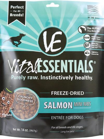 Vital Essentials Dog Freeze-Dried Mini Nibs Salmon 14oz.