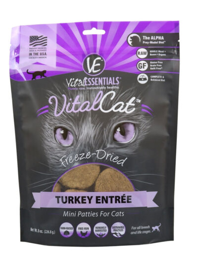 Vital Essentials Cat Freeze Dried Mini Patty Turkey 8oz.
