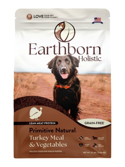Earthborn Holistic Primitive Natural Grain-Free Dry Dog Food Turkey Meal & Vegetables 25lb