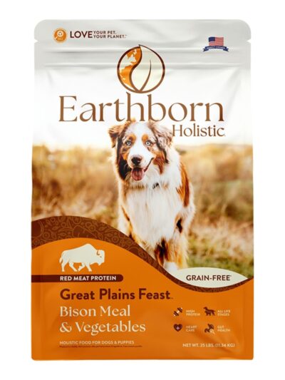 Earthborn Holistic Great Plains Feast Grain-Free Dry Dog Food Bison Meal & Vegetables 25lb