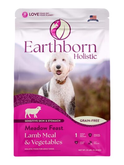 Earthborn Holistic Meadow Feast Grain-Free Dry Dog Food Lamb Meal & Vegetables 25lb