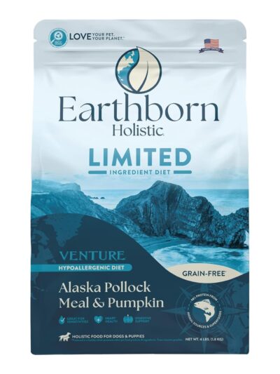 Earthborn Holistic Venture Limited Ingredient Diet Grain-Free Dry Dog Food Alaska Pollock Meal & Pumpkin 4lb