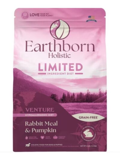 Earthborn Holistic Venture Limited Ingredient Diet Grain-Free Dry Dog Food Rabbit Meal & Pumpkin 4lb