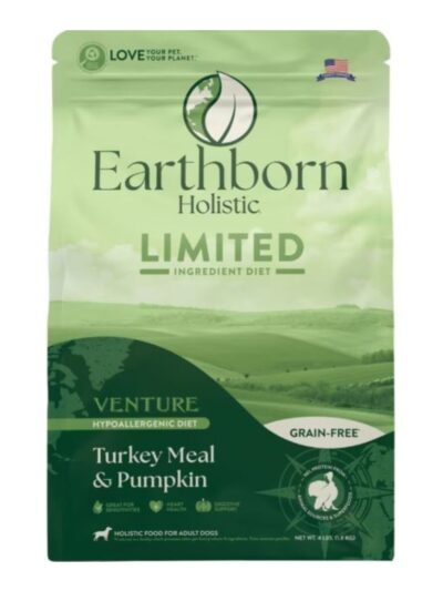 Earthborn Holistic Venture Limited Ingredient Diet Grain-Free Dry Dog Food Turkey Meal & Pumpkin 4lb
