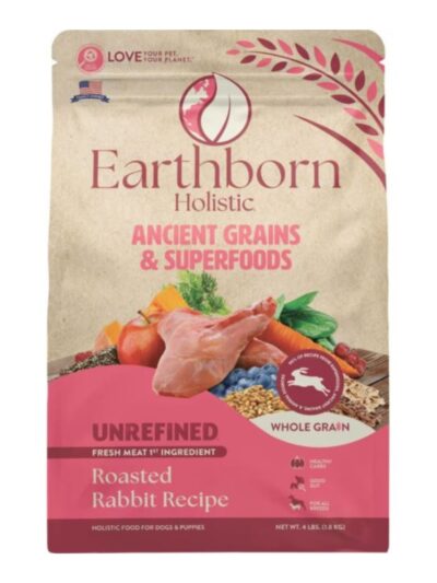 Earthborn Holistic Unrefined Ancient Grains & Superfoods Dry Dog Food Roasted Rabbit 4lb