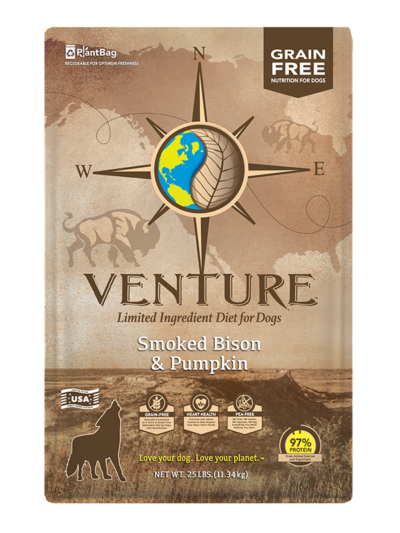 Earthborn Holistic Venture LID Dry Dog Food Smoked Bison & Pumpkin 25lb