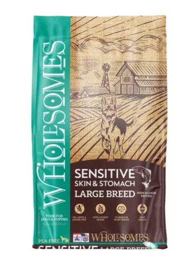 Wholesomes Sensitive Skin & Stomach Large Breed Dry Dog Food Salmon 30lb
