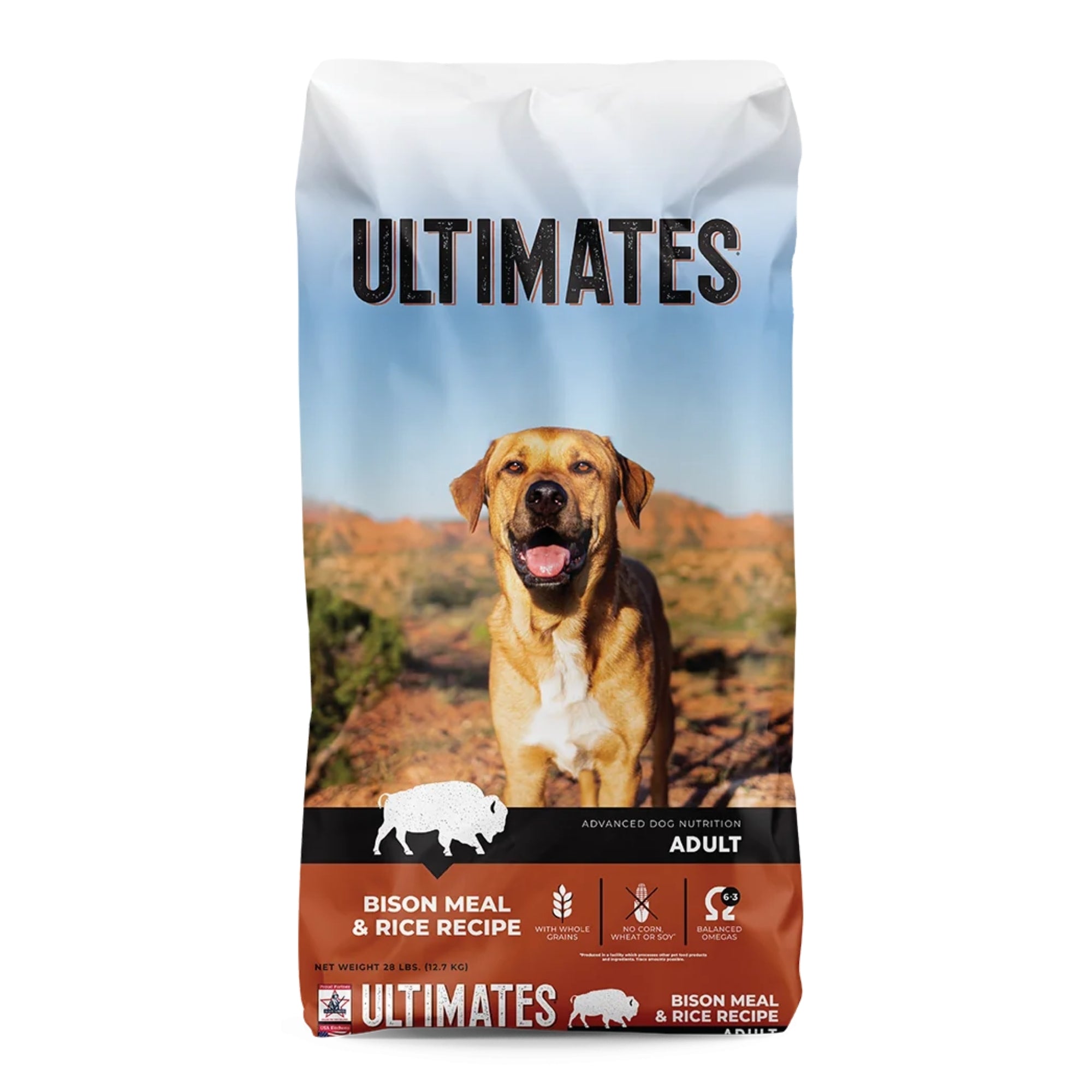 Ultimates Dry Dog Food Bison & Rice 28lb