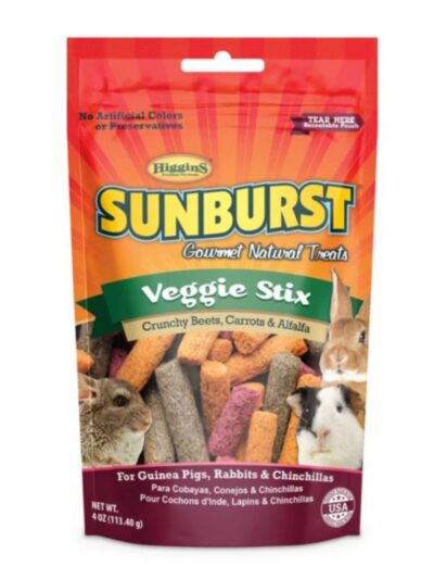 Higgins Sunburst Gourmet Natural Small Animal Treat Veggie Stix 4oz.