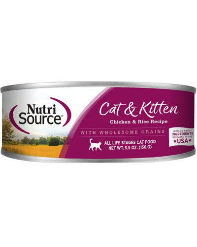 NutriSource Cat & Kitten All Life Stages Canned Cat Food Chicken & Rice 5.5oz