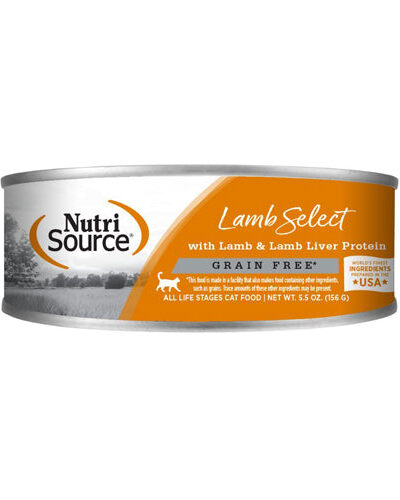 NutriSource Select Recipe Grain Free Canned Cat Food Lamb Select 5.5oz