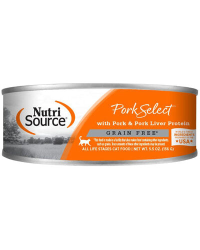 NutriSource Select Recipe Grain Free Canned Cat Food Pork Select 5.5oz