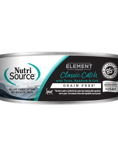 NutriSource Element Series Grain Free Canned Cat Food Classic Catch 5.5oz