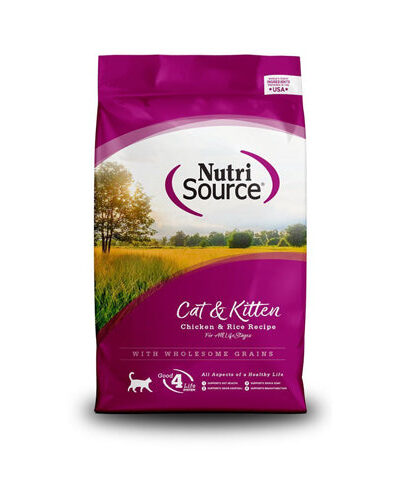 NutriSource Cat & Kitten All Life Stages Dry Cat Food Chicken & Rice 1.5lb