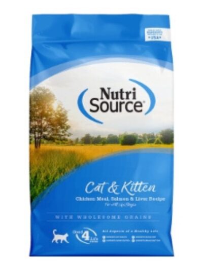 NutriSource Cat & Kitten All Life Stages Dry Cat Food Chicken Meal, Salmon & Liver 12lb
