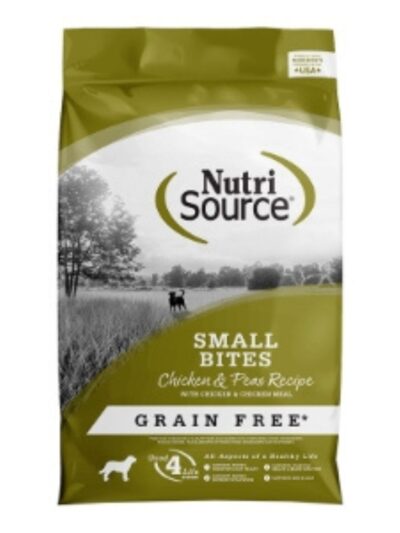 NutriSource Small Bites Grain Free Dry Dog Food Chicken & Peas 4lb