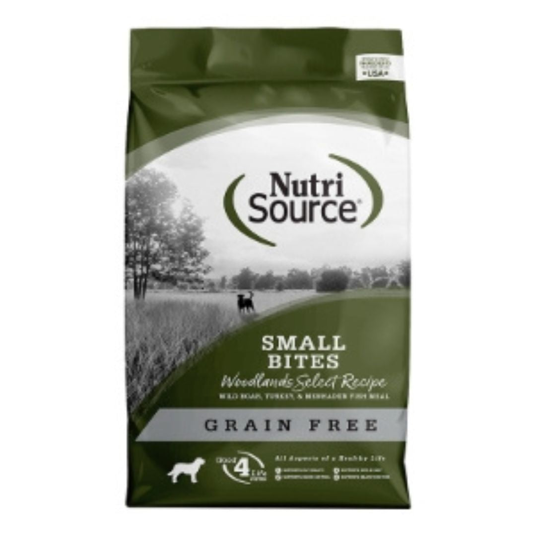NutriSource Select Recipe Small Bites Grain Free Dry Dog Food Woodlands Select 12lb