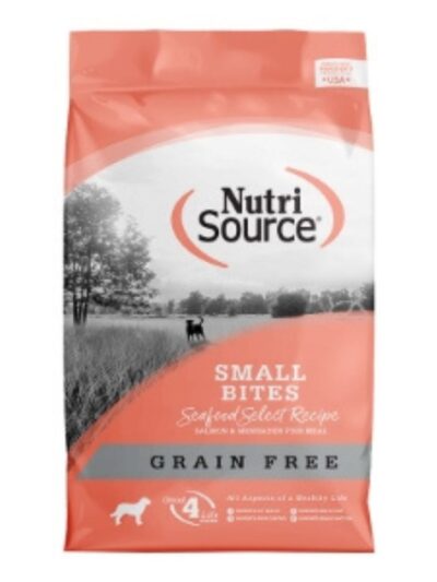 NutriSource Select Recipe Small Bites Grain Free Dry Dog Food Seafood Select 4lb