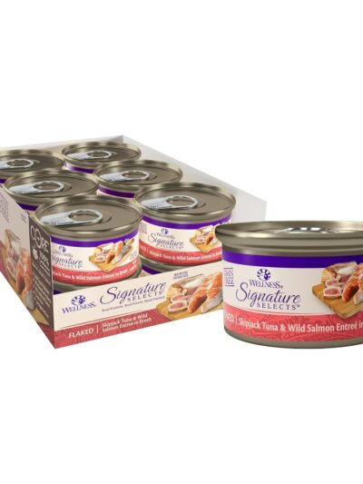 Wellness Cat Core Signature Select Flaked Skipjack Tuna Salmon Entrée 2.8oz. (Case of 12)