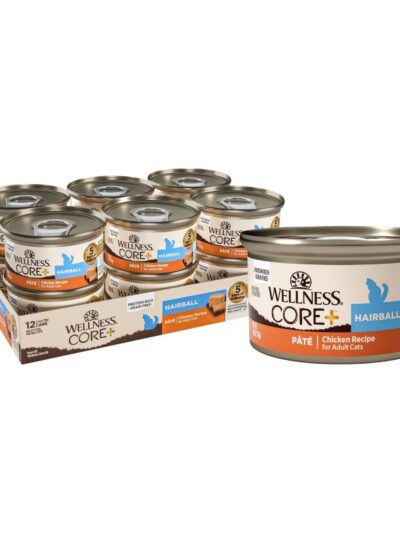 Wellness Core+ Cat Hairball Chicken Grain-free Pate 2.8oz. (Case of 12)