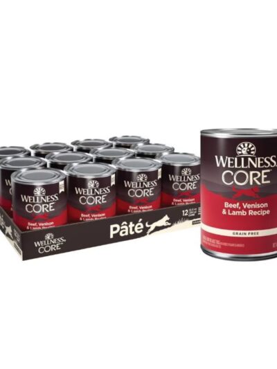 Wellness Dog Core Beef Venison Lamb Recipe 12.5oz.  (Case of 12)