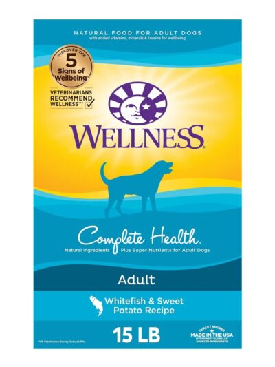 Wellness Dog Whitefish Sweet Potato 15Lb Adult Complete Health