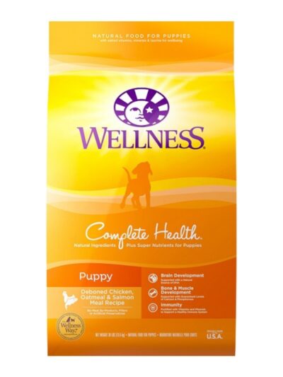 Wellness Puppy Chicken Oatmeal Salmon 30Lb Puppy Complete Health