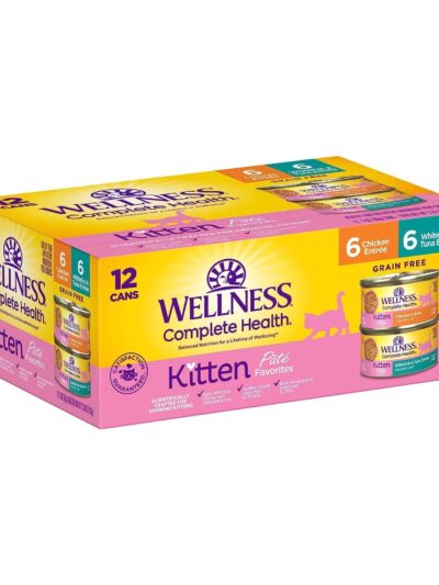 Wellness Complete Health Kitten Chicken Whitefish Tuna Pate Variety Pack 3oz. (Case of 12)