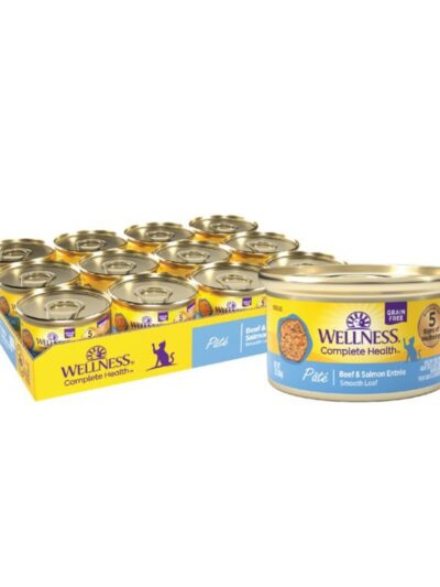 Wellness Cat Grain-free Beef Salmon Pate Complete Health 3oz. (Case of 24)