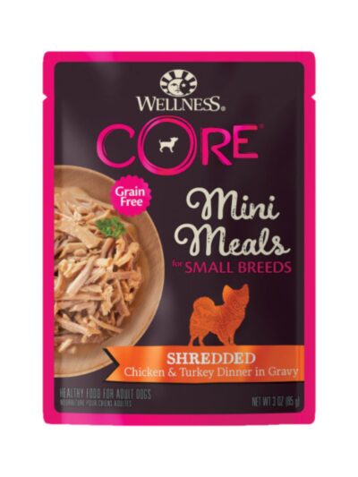 Wellness Core Small Breed Mini Meal Shredded Chicken Turkey Dinner 3oz. (Case of 12)