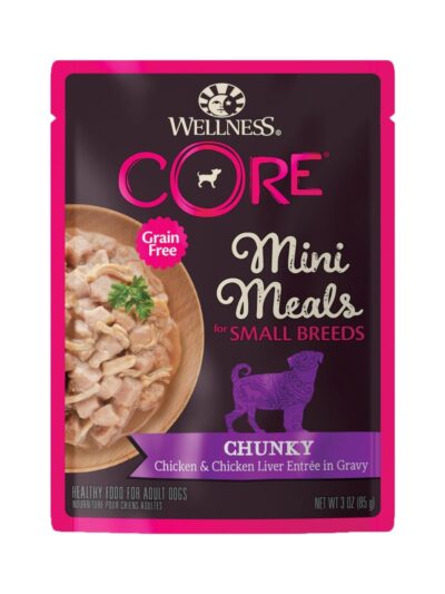 Wellness Core Small Breed Mini Meal Chunk Chicken Chicken Liver Entree 3oz. (Case of 12)