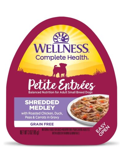Wellness Complete Health Petite EntrÃ©es Shredded Medly Roast Chicken Duck Peas Carrot 3oz. (Case of 12)