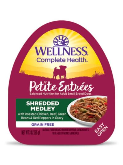 Wellness Complete Health Petite EntrÃ©es Shredded Medly Roast Chicken Beef Green Bean Red Pepper 3oz. (Case of 12)