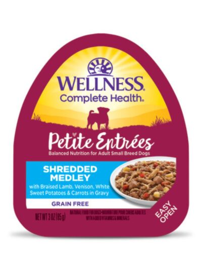 Wellness Complete Health Petite EntrÃ©es Shredded Medly Braised Lamb Venison Sweet Potato Carrot 3oz. (Case of 12)