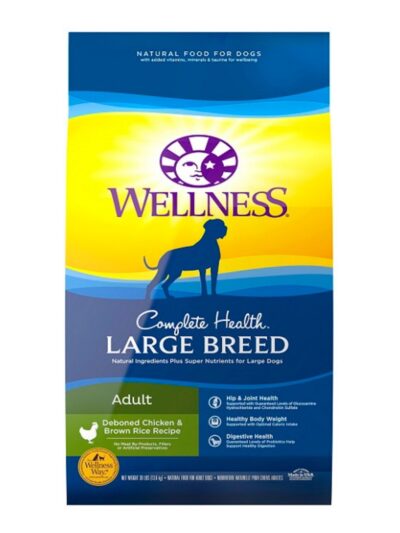 Wellness Dog Large Breed Chicken Brown Rice 30Lb Adult Complete Health