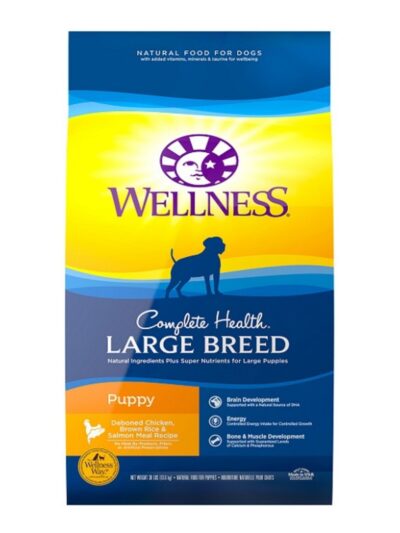 Wellness Puppy Large Breed Chicken Brown Rice Salmon 30Lb Complete Health