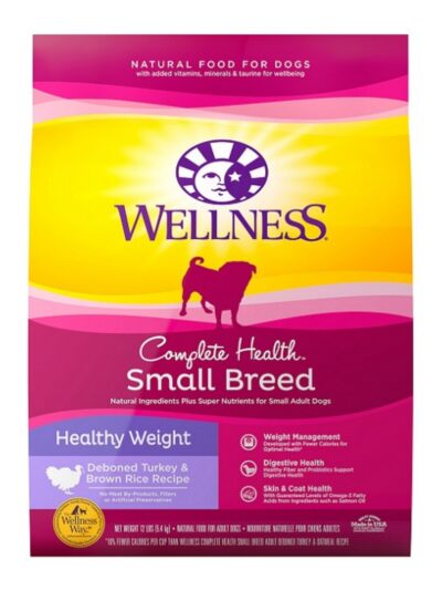 Wellness Dog Small Breed Healthy Weight 12Lb Turkey Brown Rice Complete Health