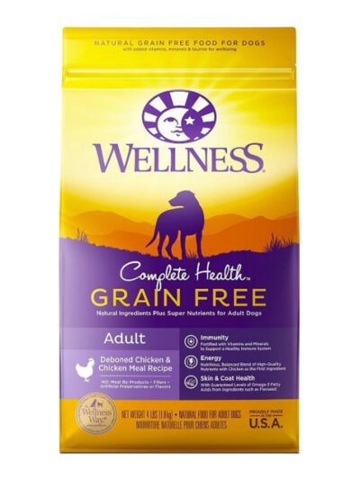 Wellness Dog Grain Free Adult 4Lb Chicken Chickenmeal Complete Health