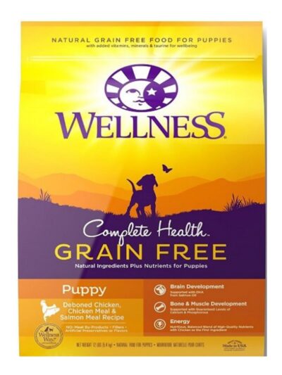 Wellness Puppy Grain Free 12Lb Chicken Salmon Puppy Complete Health