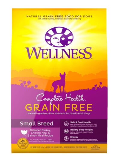 Wellness Dog Grain Free Small Breed 11Lb Turkey Chicken Salmon Complete Health