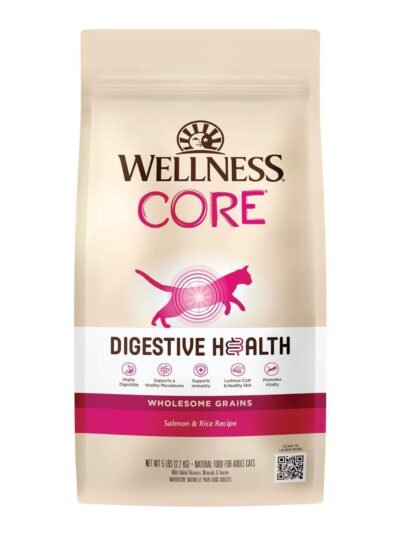 Wellness Cat Core Digestive Health Salmon Rice Receipe 5Lb