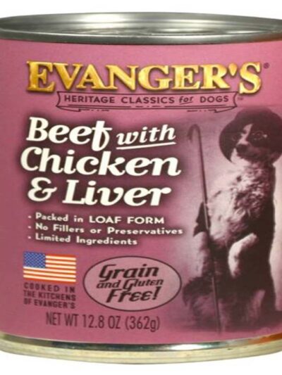 Evanger's Heritage Classic Wet Dog Food Beef, Chicken & Liver 12.8oz 12pk