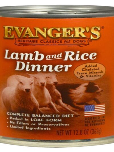 Evanger's Heritage Classic Wet Dog Food Lamb & Rice 12.8oz 12pk