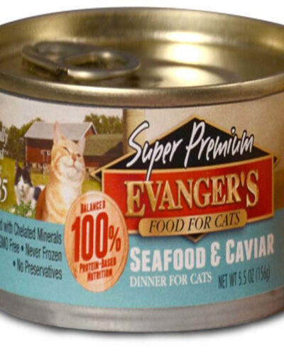 Evanger's Super Premium Wet Cat Food Seafood & Caviar 5.5oz 24pk