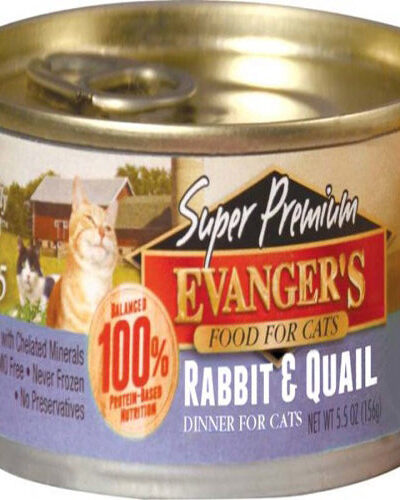 Evanger's Super Premium Wet Cat Food Rabbit & Quail 5.5oz 24pk