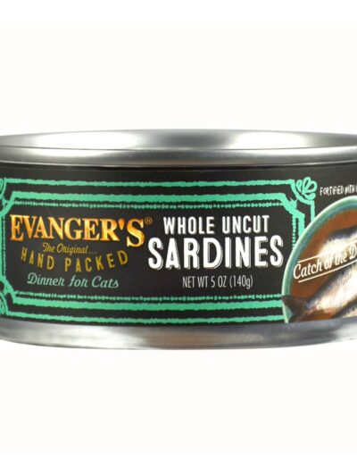 Evanger's Hand Packed Wet Cat Food Whole Uncut Sardines 5.5oz 24pk