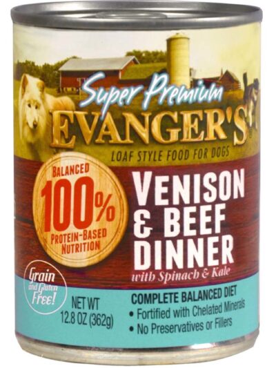 Evanger's Super Premium Limited Ingredient Wet Dog Food Venison/Beef 12.8oz 12pk