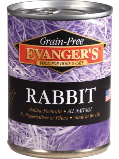 Evanger's Grain-Free Wet Dog & Cat Food Rabbit 12.8oz 12pk